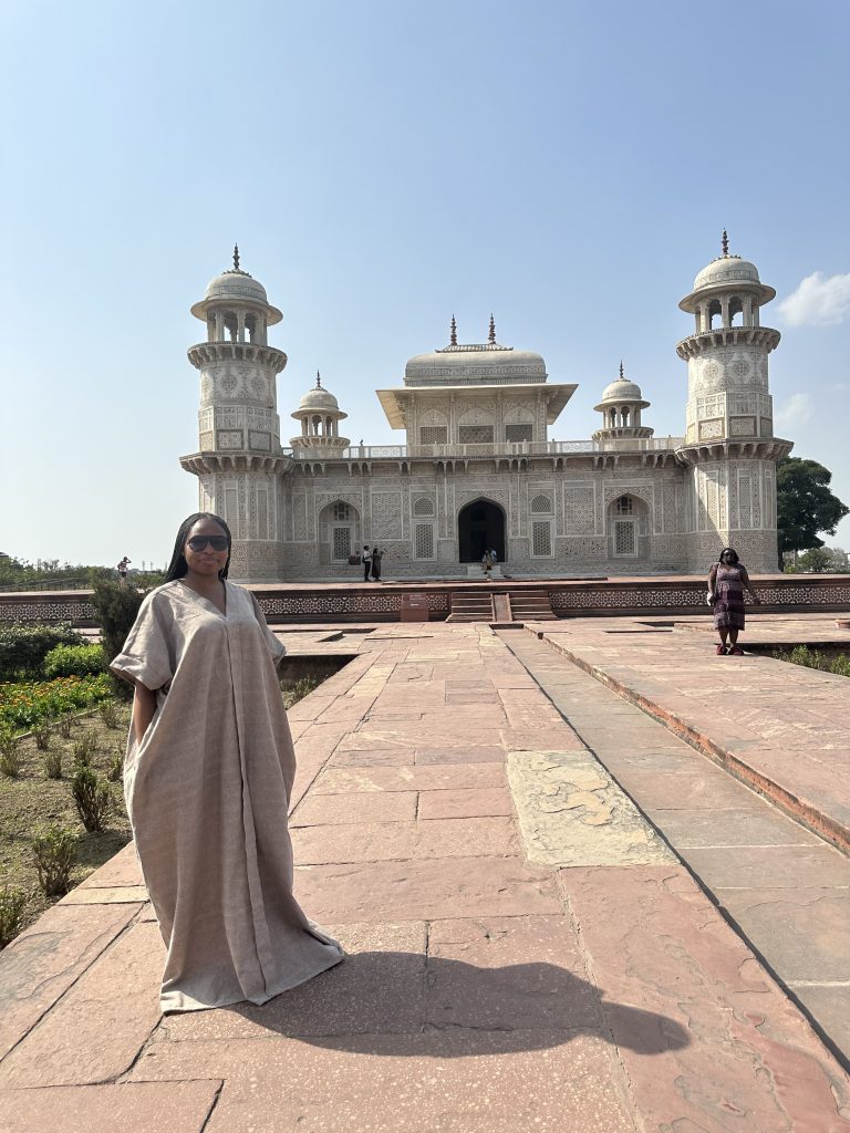 What to Wear As A Black Woman in India: The Good, The Bad and the Ugly Seamstress lagos Khaftan dress worn in New Delhi what to wear as a Black woman in India