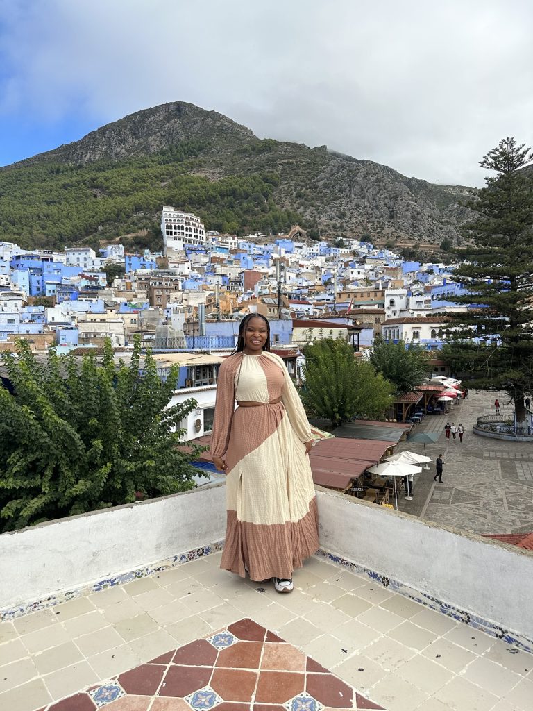 Black British Woman in Chefchaouen