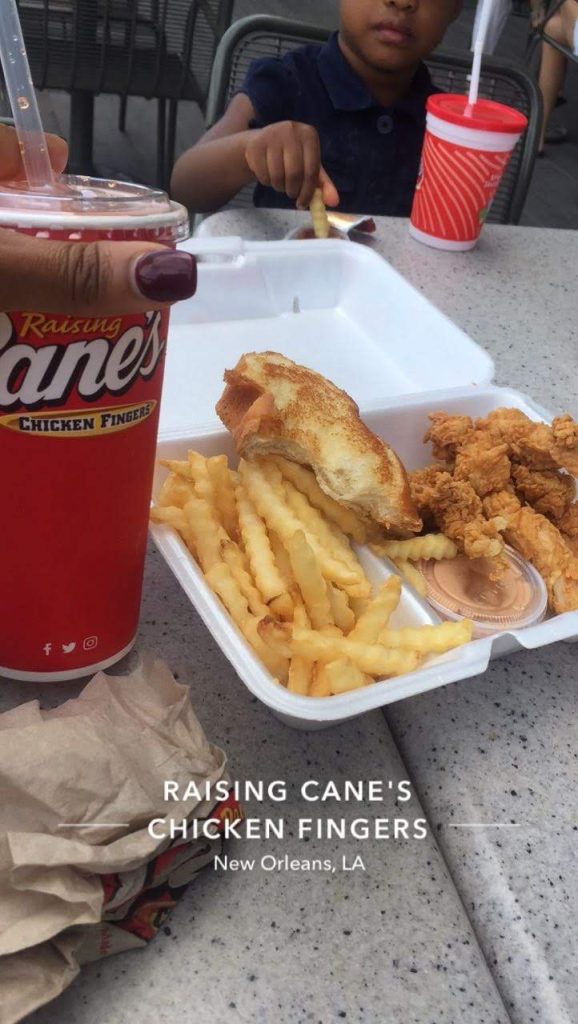 Exploring New Orleans: The Amazing French Quarters, Food & Family rasining canes chicken fingers